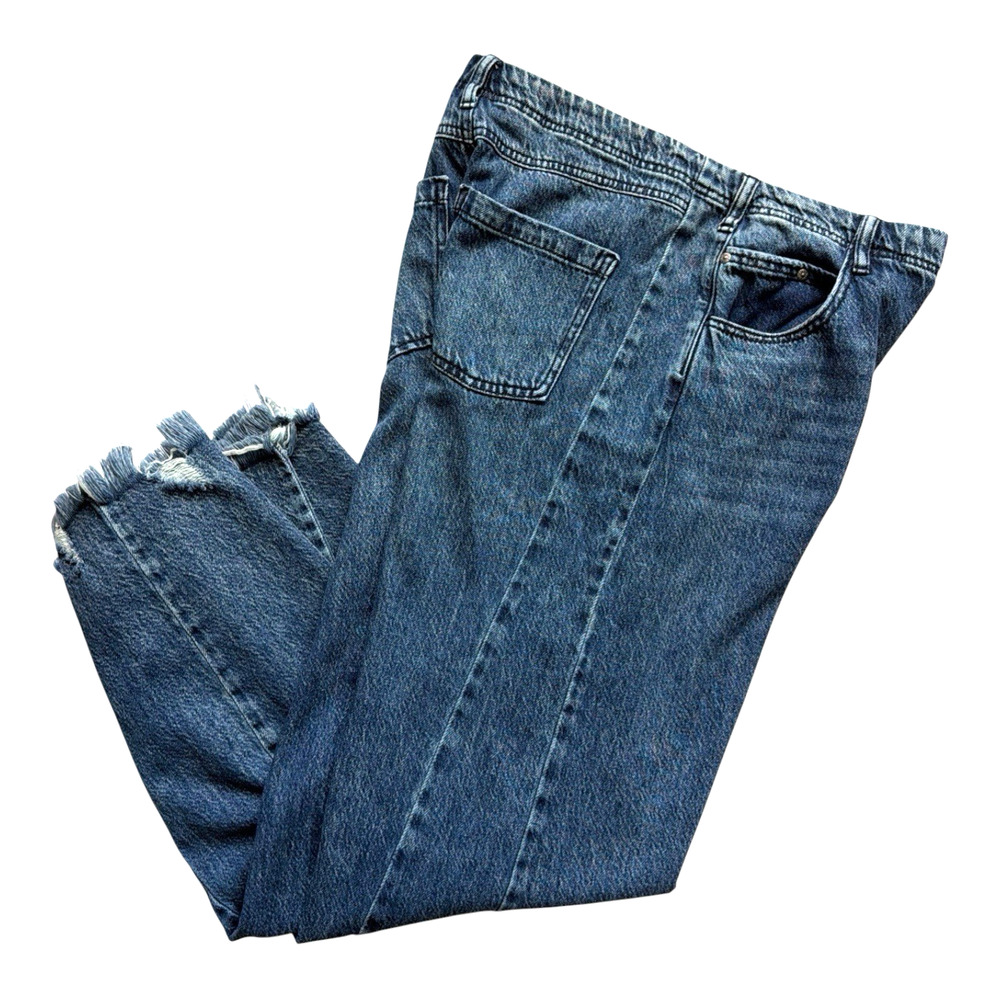 Sincerely Jules Wide Leg Jeans Women 11/30 Frayed Distressed Hem Baggy Loose Fit - Picture 10 of 10